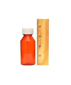2 oz Amber Graduated Oval RX Bottles with Child-Resistant Caps