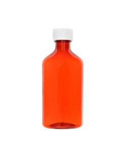 6 oz Amber Graduated Oval RX Bottles with Child-Resistant Caps