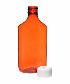 8 oz Amber Graduated Oval RX Bottles with Child-Resistant Caps