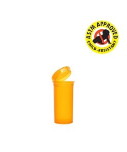 13 Dram Amber Child Resistant Pop Top Bottles