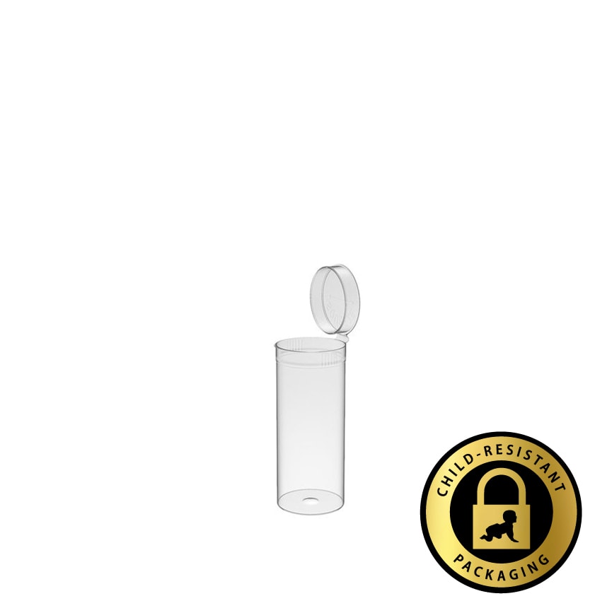 13 Dram Translucent Clear Child Resistant Pop Top Bottles (315 qty.)