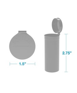 13 Dram Opaque Black Pop Tops with measurements