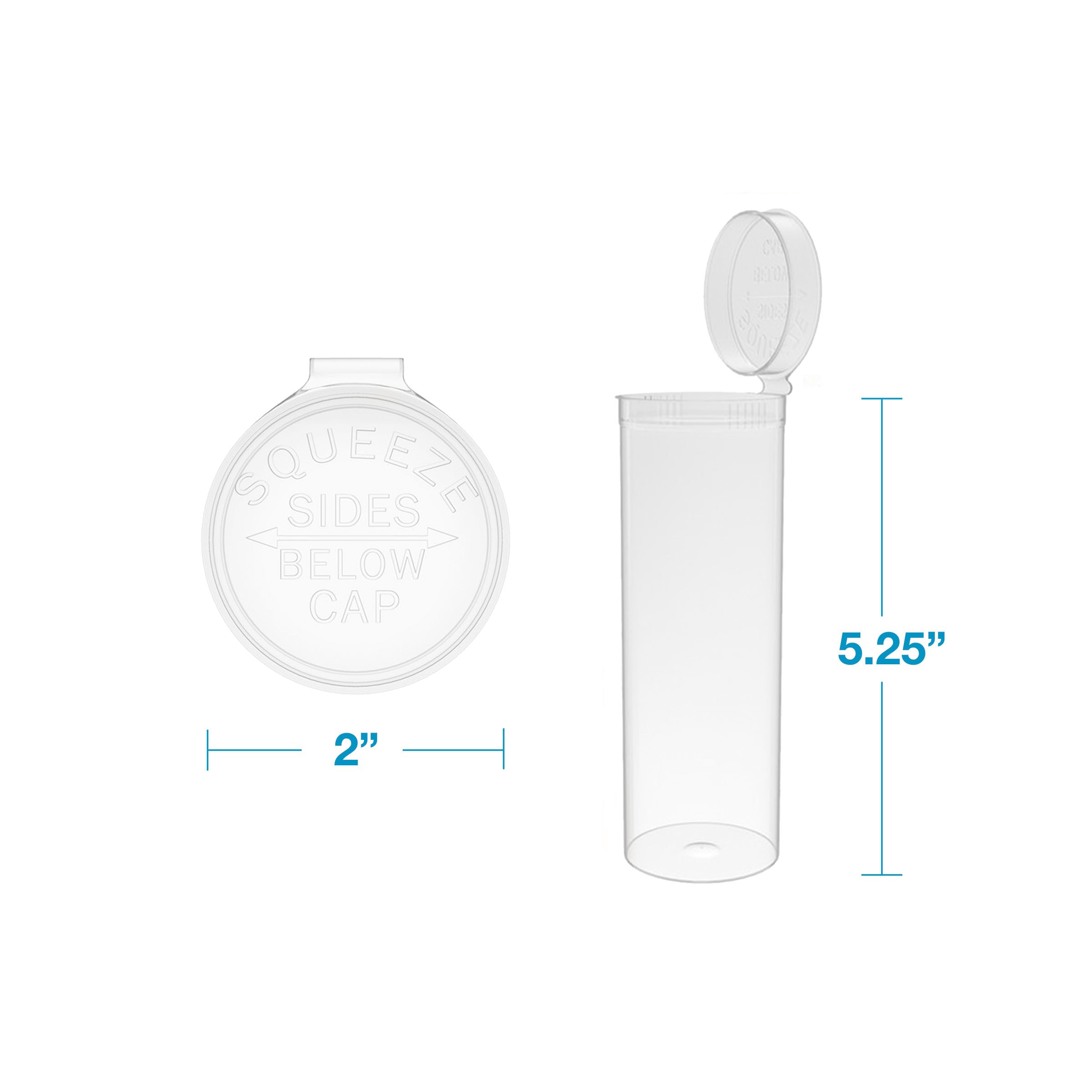 11 Dram (1.5 gram) Child Resistant Pop Top Bottles - 500 Qty.