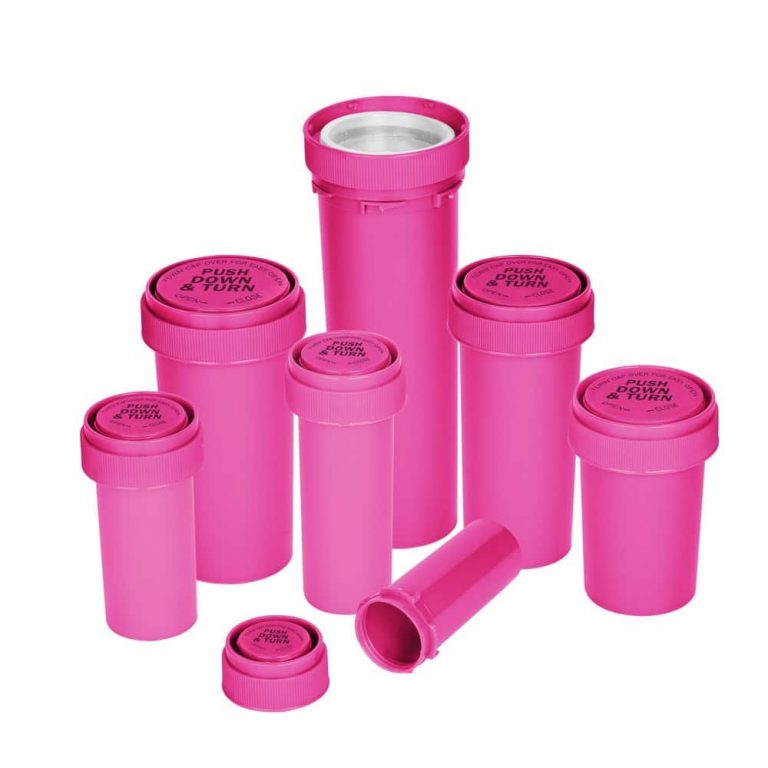 16 Dram Reversible Cap Vials Opaque Pink