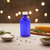 12 oz Blue Graduated Oval RX Bottles with Child-Resistant Caps
