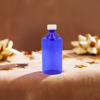 16 oz Blue Graduated Oval RX Bottles with Child-Resistant Caps