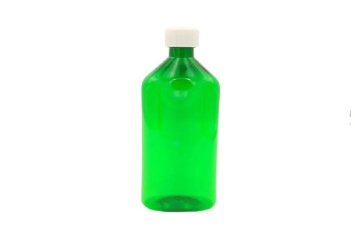 16 oz Green Graduated Oval RX Bottles with CR Caps