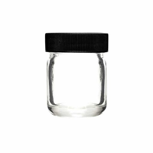 01oz Glass Screw Cap Jars (Black Cap)