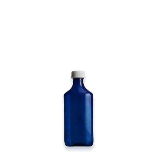 2oz Blue Graduated Oval RX Bottles Child-Resistant Caps for Medicine