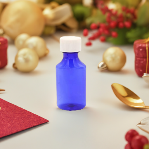 2 oz Blue Graduated Oval RX Bottles with Child-Resistant Caps