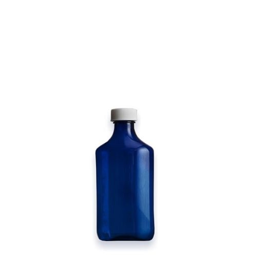3oz Blue Graduated Oval RX Bottles Child-Resistant Caps for Medicine