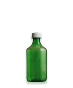 4oz Green Graduated Oval RX Bottles Child Resistant Caps