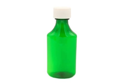 4 oz Green Graduated Oval RX Bottles with CR Caps