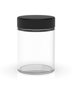 4 oz Child Resistant Clear Black Glass Jar