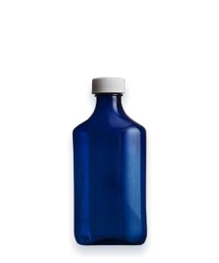 6oz Blue Graduated Oval RX Bottles Child-Resistant Caps for Medicine