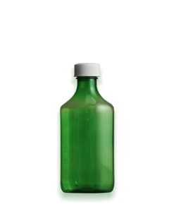 6oz Green Graduated Oval RX Bottles Child Resistant Caps