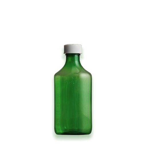 6oz Green Graduated Oval RX Bottles Child Resistant Caps