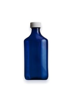 8oz Blue Graduated Oval RX Bottles Child-Resistant Caps for Medicine