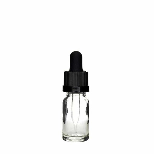 10ml Clear Glass Tincture Bottles with Child Resistant Dropper Cap