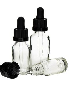 30ml Clear Glass Tincture Bottles with Child Resistant Dropper Cap