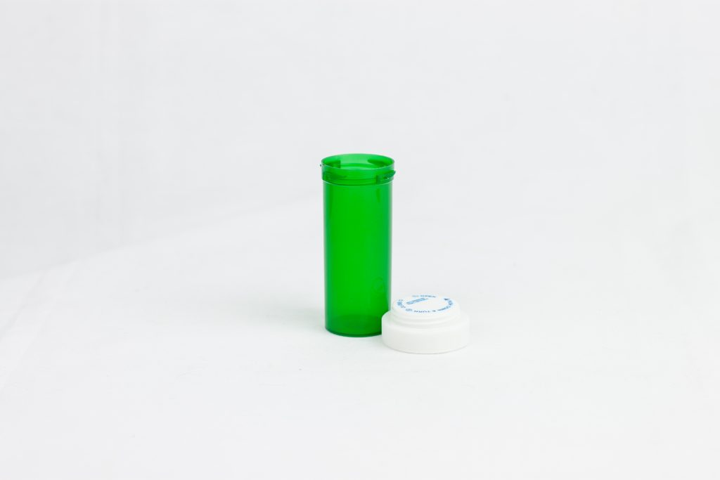 16 Dram Green Reversible Vials With Dual Purpose Caps 240 Vialscase