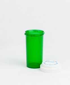 40 Dram Green Reversible Vials with Dual Purpose Caps