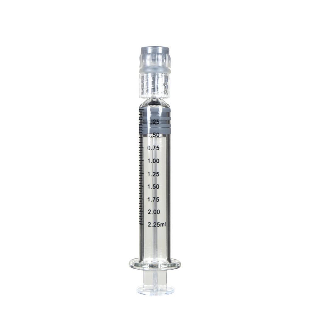 Glass Dab Applicator Luer Lock Syringes w/ Measurements 2.25ML