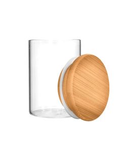 Wooden Lid Glass Jar