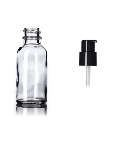 1oz Clear Glass Boston Bottle w/ Treatment Pump