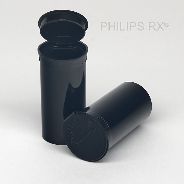 PHILIPS RX® 13 Dram Opaque Black Pop Top Containers (315 per box)