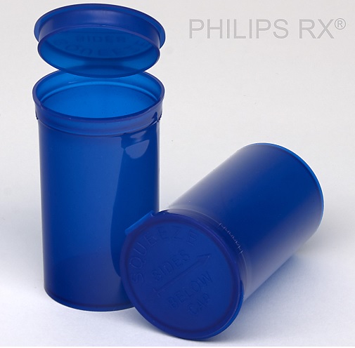PHILIPS RX® 19 Dram Translucent Blue Pop Top