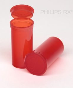 philips 13 dram translucent red pop top bottles