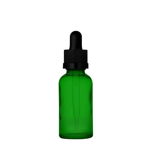 30ml Green Glass Tincture Bottles with Child Resistant Dropper Cap