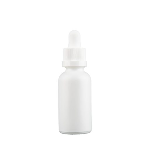 30ml Matte White Glass Tincture Bottles with Child Resistant Dropper Cap