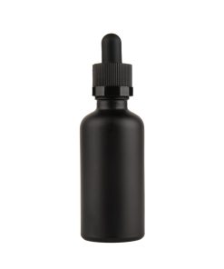 50ml Matte Black Glass Tincture Bottles with Child Resistant Dropper Cap