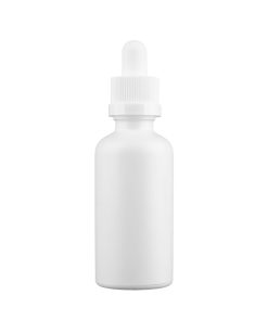 50ml Matte White Glass Tincture Bottles with Child Resistant Dropper Cap