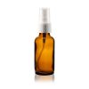 30ml Amber Glass Boston Round Fine Mist Spray Bottle with White Sprayer 1oz