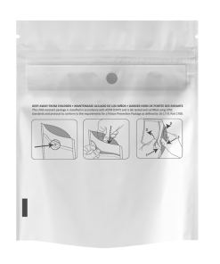 DymaPak White/Clear Child Resistant Mylar Bag 1 gram