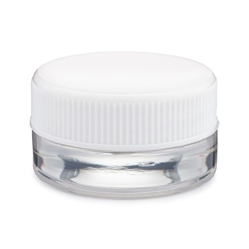 7ml Glass Concentrate Container White Cap Ridges