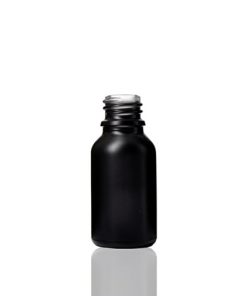 15 ml Euro Round Glass Bottle with 18 DIN Neck Finish Matte Black