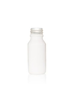 15 ml Euro Round Glass Bottle with 18 DIN Neck Finish Glossy White