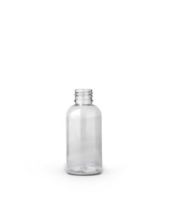 2 oz PET Plastic Clear Boston Round Bottle