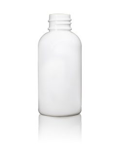 2 oz PET Plastic White Boston Round Bottle