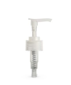 28-410 Clear Ribbed Skirt Saddle Lotion Pump with 245mm Dip Tube