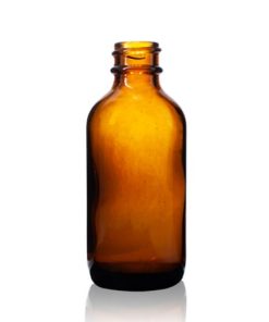 60 ml (2oz) Boston Round Glass Bottle with 20-400 Neck Finish Amber
