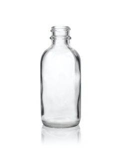 60 ml (2oz) Boston Round Glass Bottle with 20-400 Neck Finish Clear