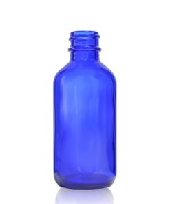 60 ml (2oz) Boston Round Glass Bottle with 20-400 Neck Finish Cobalt Blue