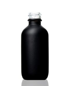 60 ml (2oz) Boston Round Glass Bottle with 20-400 Neck Finish Matte Black