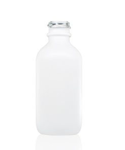 60 ml (2oz) Boston Round Glass Bottle with 20-400 Neck Finish Matte White