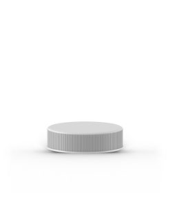 White 43-400 PP Ribbed Skirt Lid with Foam Liner